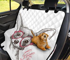 Cute Chihuahua With Glasses Print Pet Car Back Seat Cover