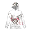 Cute Chihuahua With Glasses Print Pullover Hoodie