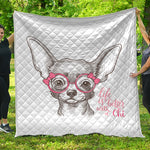 Cute Chihuahua With Glasses Print Quilt