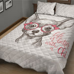 Cute Chihuahua With Glasses Print Quilt Bed Set