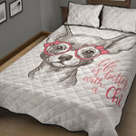 Cute Chihuahua With Glasses Print Quilt Bed Set