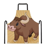 Cute Chinese Ox Zodiac Print Apron