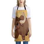 Cute Chinese Ox Zodiac Print Apron