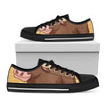 Cute Chinese Ox Zodiac Print Black Low Top Sneakers