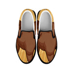 Cute Chinese Ox Zodiac Print Black Slip On Shoes