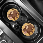 Cute Chinese Ox Zodiac Print Car Coasters
