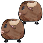 Cute Chinese Ox Zodiac Print Car Headrest Covers