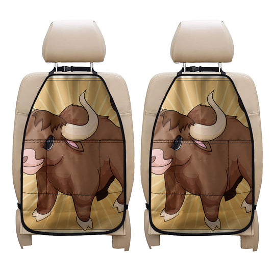 Cute Chinese Ox Zodiac Print Car Seat Organizers