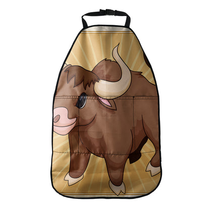 Cute Chinese Ox Zodiac Print Car Seat Organizers
