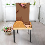Cute Chinese Ox Zodiac Print Dining Chair Slipcover