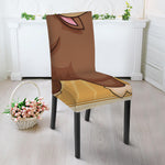 Cute Chinese Ox Zodiac Print Dining Chair Slipcover