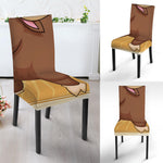 Cute Chinese Ox Zodiac Print Dining Chair Slipcover