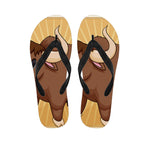 Cute Chinese Ox Zodiac Print Flip Flops