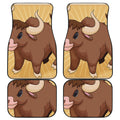 Cute Chinese Ox Zodiac Print Front and Back Car Floor Mats