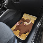 Cute Chinese Ox Zodiac Print Front and Back Car Floor Mats