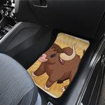 Cute Chinese Ox Zodiac Print Front Car Floor Mats
