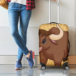 Cute Chinese Ox Zodiac Print Luggage Cover