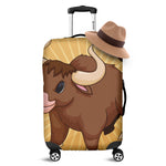 Cute Chinese Ox Zodiac Print Luggage Cover