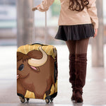 Cute Chinese Ox Zodiac Print Luggage Cover
