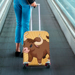 Cute Chinese Ox Zodiac Print Luggage Cover