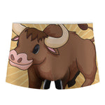 Cute Chinese Ox Zodiac Print Men's Boxer Briefs