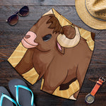 Cute Chinese Ox Zodiac Print Men's Shorts