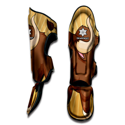 Cute Chinese Ox Zodiac Print Muay Thai Shin Guard