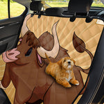 Cute Chinese Ox Zodiac Print Pet Car Back Seat Cover