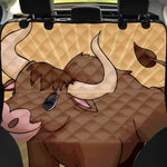 Cute Chinese Ox Zodiac Print Pet Car Back Seat Cover