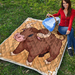 Cute Chinese Ox Zodiac Print Quilt
