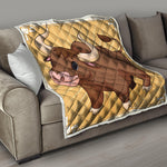 Cute Chinese Ox Zodiac Print Quilt