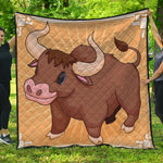 Cute Chinese Ox Zodiac Print Quilt