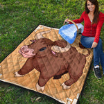 Cute Chinese Ox Zodiac Print Quilt