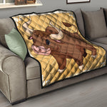 Cute Chinese Ox Zodiac Print Quilt