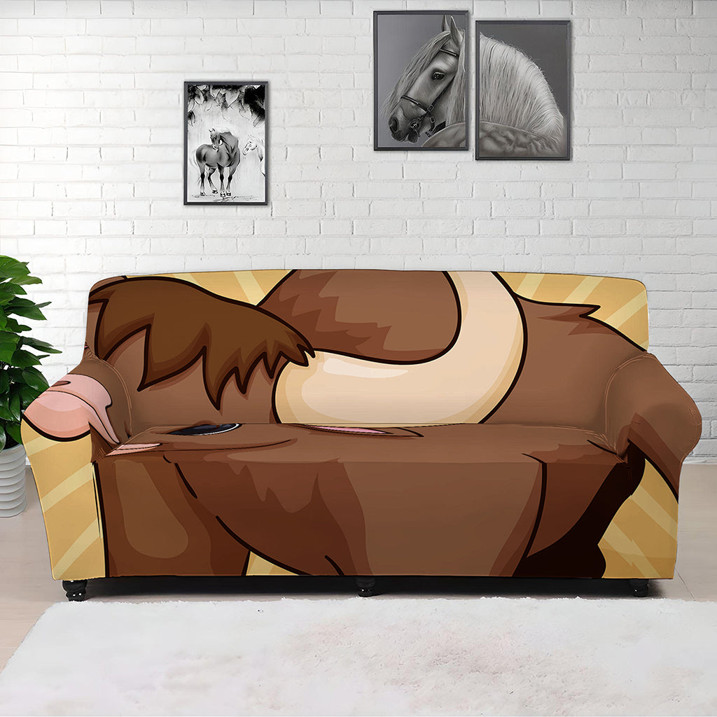 Cute Chinese Ox Zodiac Print Sofa Cover