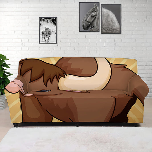 Cute Chinese Ox Zodiac Print Sofa Cover