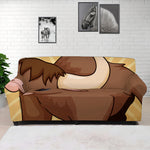 Cute Chinese Ox Zodiac Print Sofa Cover