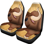 Cute Chinese Ox Zodiac Print Universal Fit Car Seat Covers