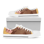 Cute Chinese Ox Zodiac Print White Low Top Shoes