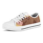 Cute Chinese Ox Zodiac Print White Low Top Shoes