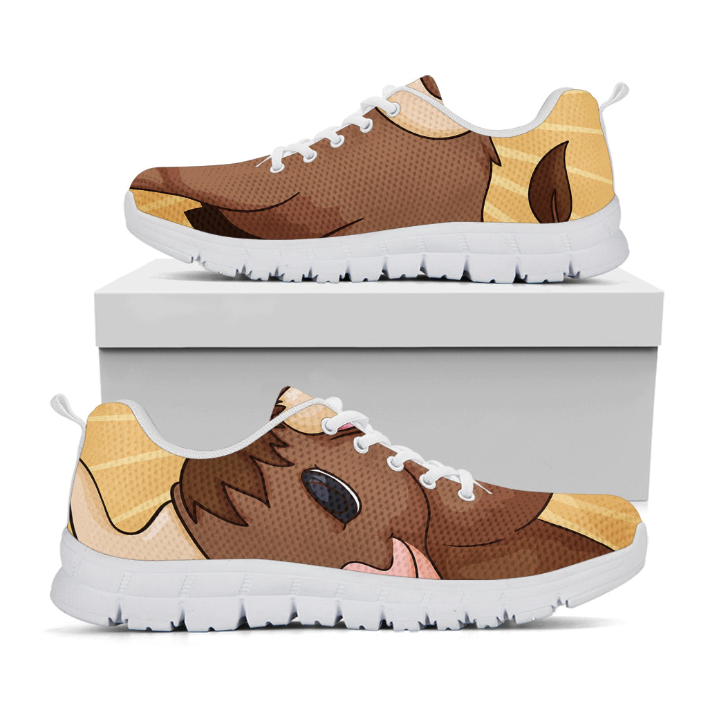 Cute Chinese Ox Zodiac Print White Sneakers