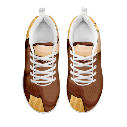 Cute Chinese Ox Zodiac Print White Sneakers