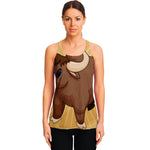 Cute Chinese Ox Zodiac Print Women's Racerback Tank Top