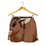 Cute Chinese Ox Zodiac Print Women's Shorts