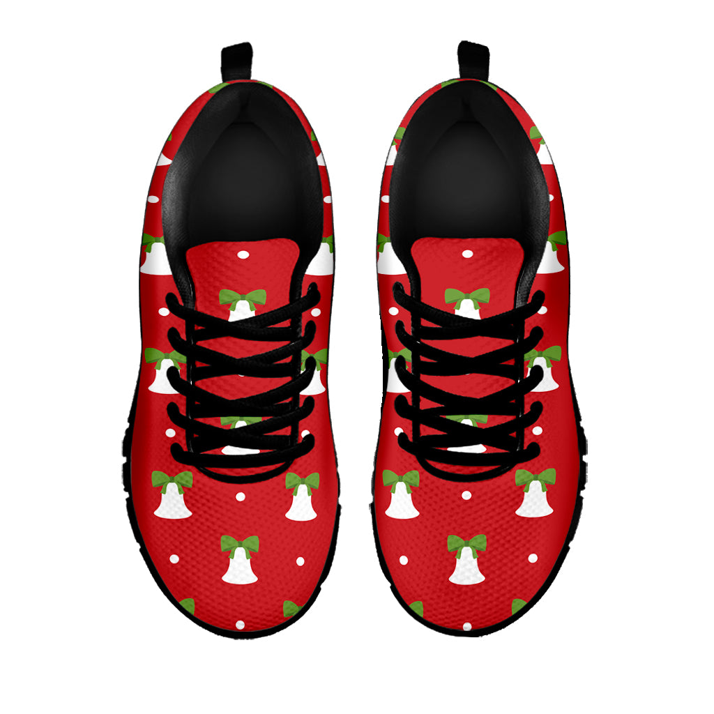 Cute Christmas Bell Pattern Print Black Sneakers