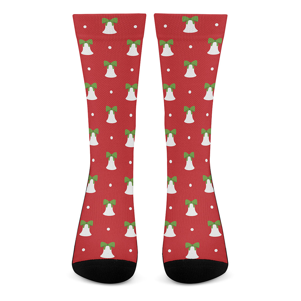 Cute Christmas Bell Pattern Print Crew Socks