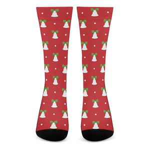 Cute Christmas Bell Pattern Print Crew Socks