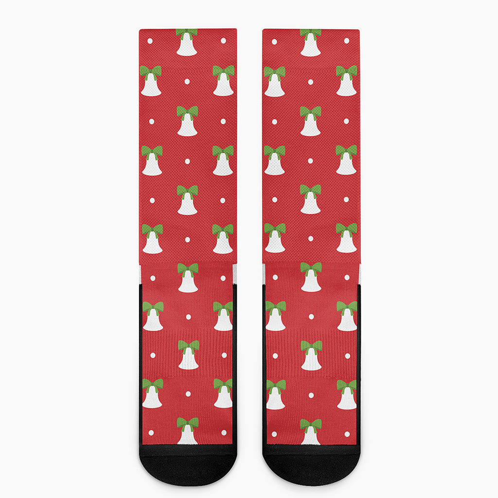 Cute Christmas Bell Pattern Print Crew Socks