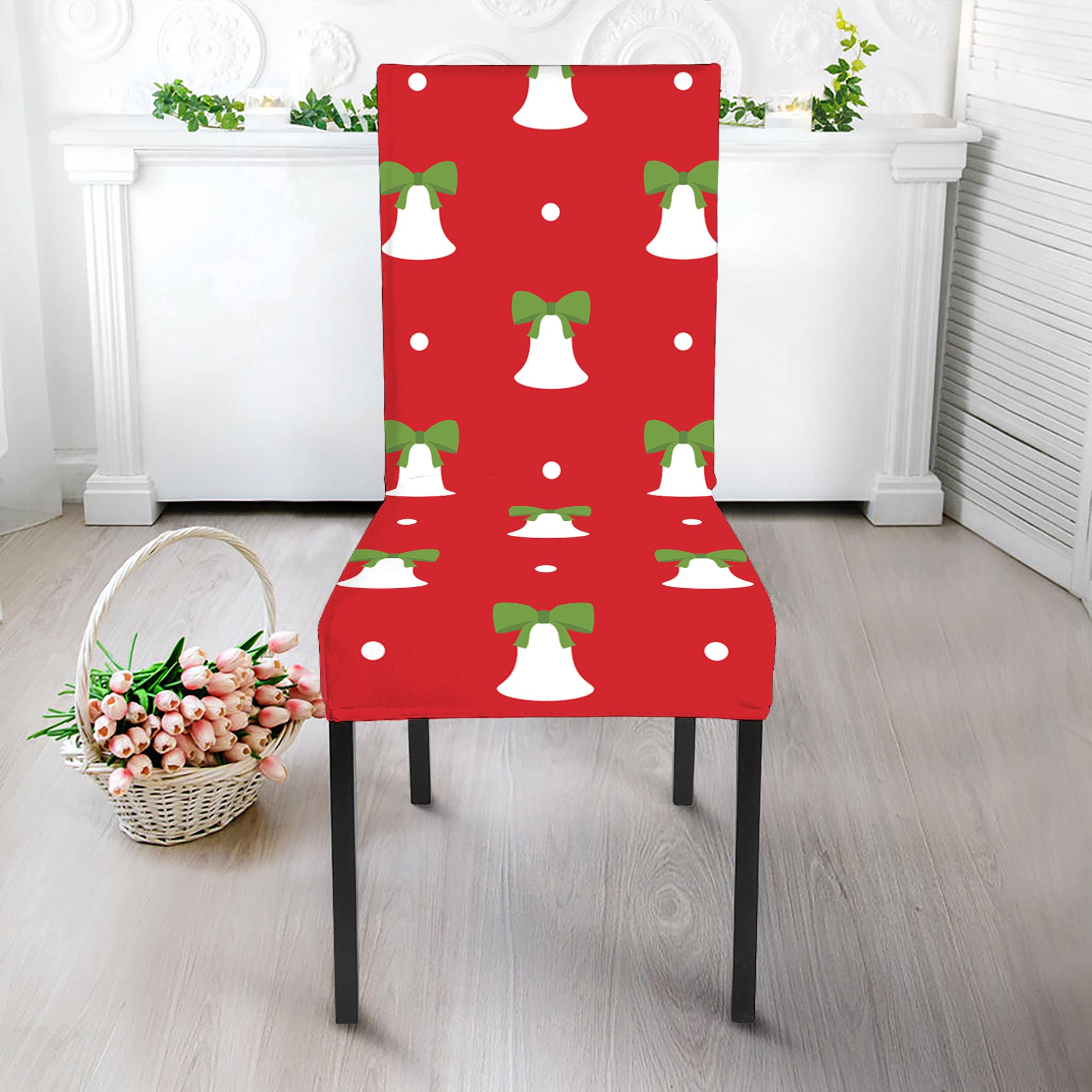Cute Christmas Bell Pattern Print Dining Chair Slipcover