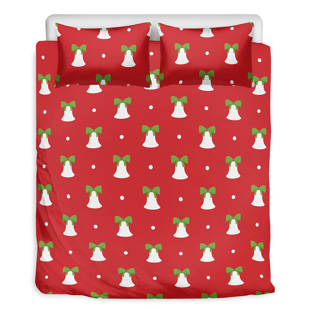 Cute Christmas Bell Pattern Print Duvet Cover Bedding Set